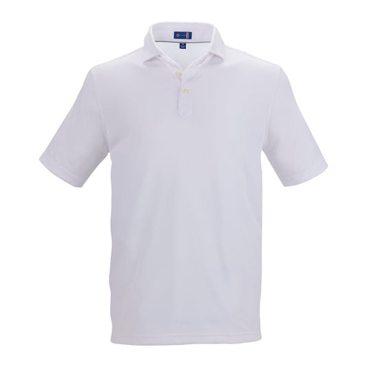 STITCH Polos S / White STITCH - Men's Solid Short Sleeve Pique Polo