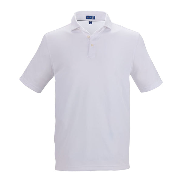 STITCH Polos S / White STITCH - Men's Solid Short Sleeve Pique Polo