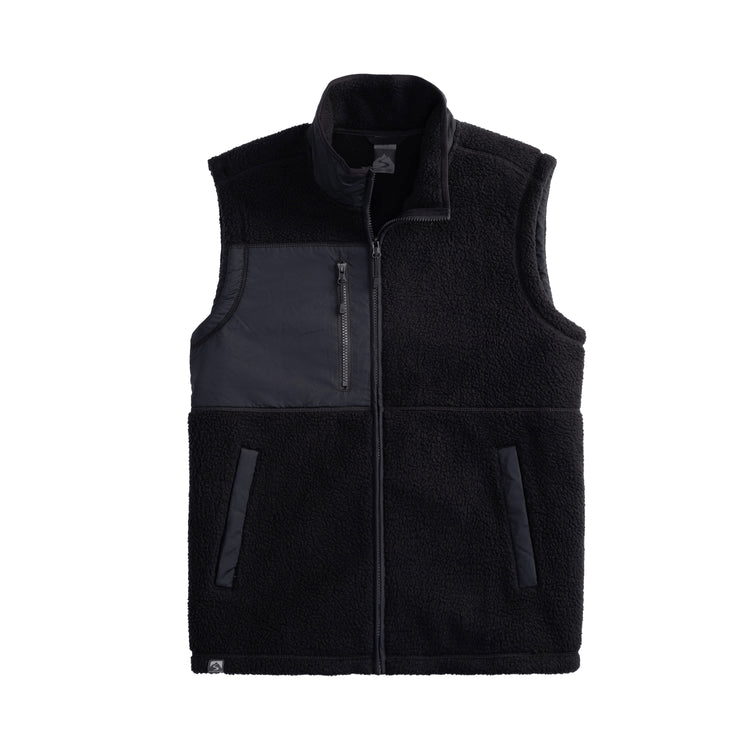 Storm Creek Fleece S / Black/Black Storm Creek - Men's Warm-Up Colorblock Sherpa Fleece Vest