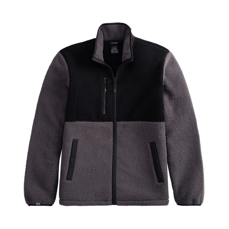 Storm Creek Fleece S / Jet/Black Storm Creek - Men's Warm-Up Colorblock Sherpa Fleece Jacket