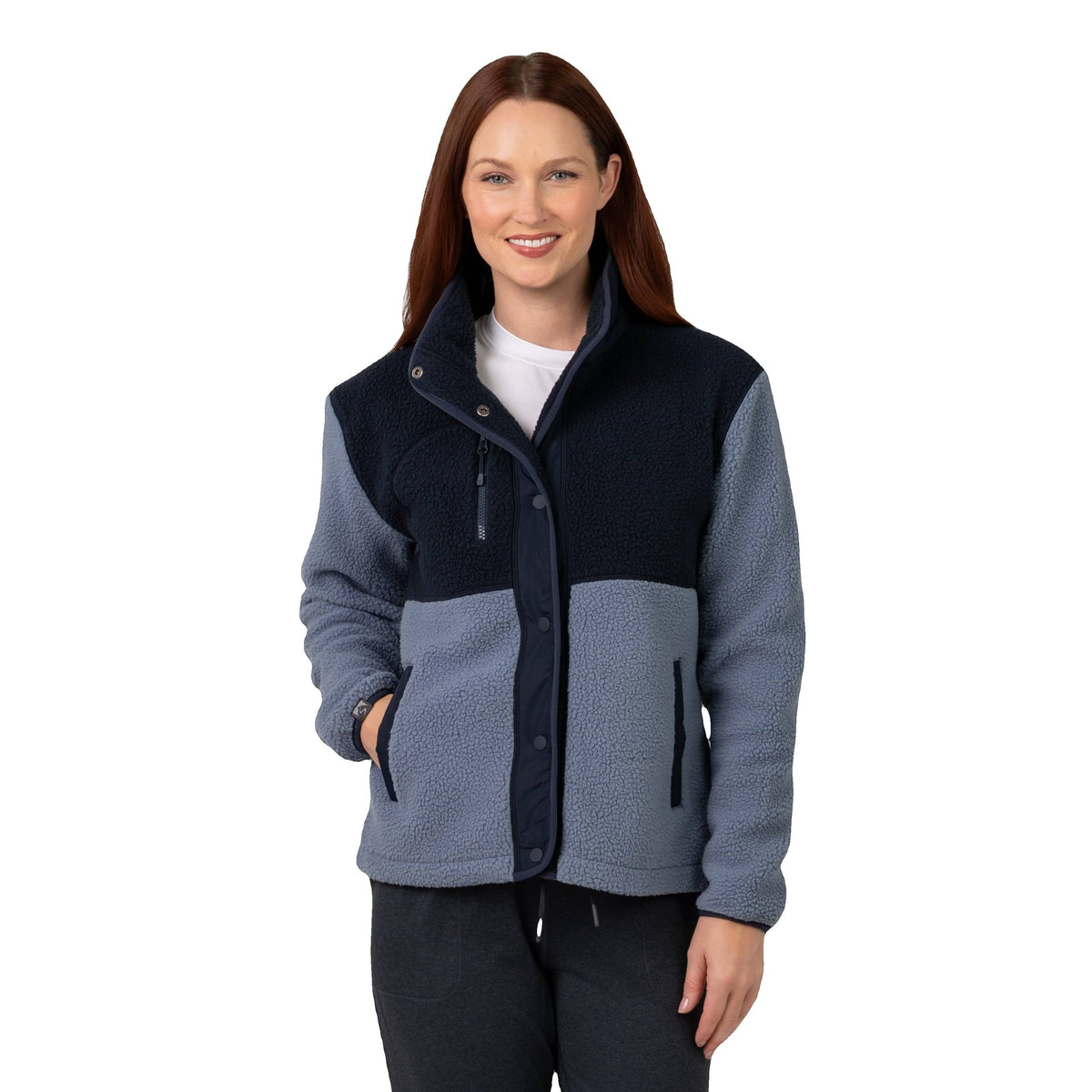 Storm Creek Fleece XS / Shadow Grey/Navy Blue Storm Creek - Women's Warm-Up Colorblock Sherpa Fleece Jacket