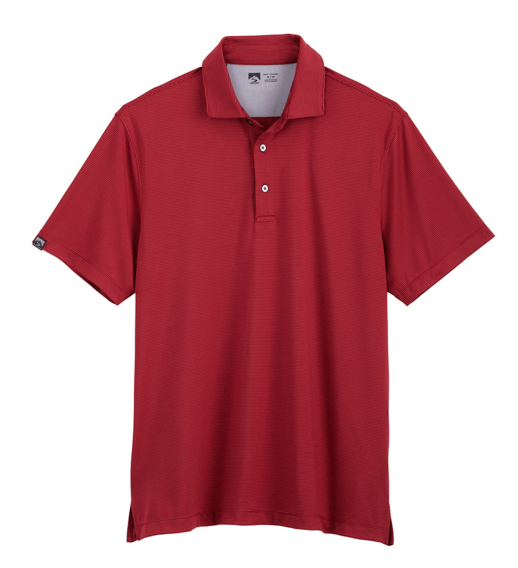 Storm Creek Polos S / Crimson Red Storm Creek - Men's Optimist II Microstripe Short Sleeve Polo