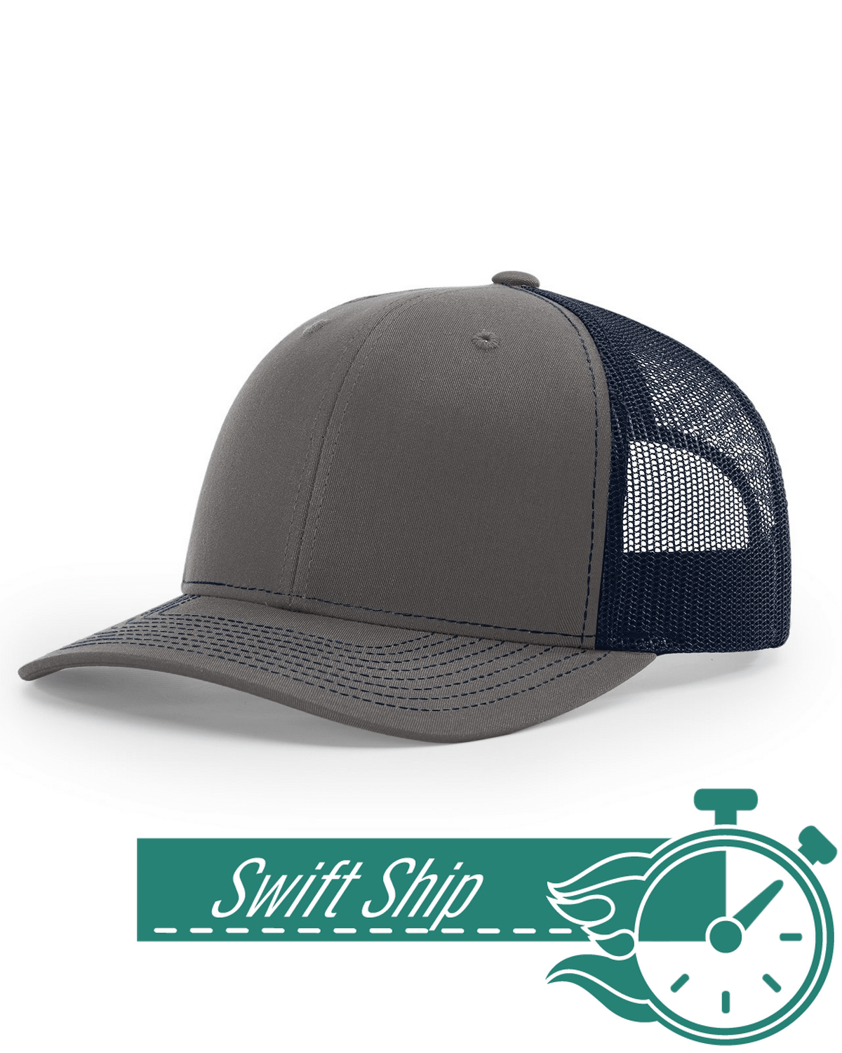 Swift Ship Headwear One Size / Charcoal/Navy 3-Day Swift Ship: Richardson - 2-Color Snapback Trucker Cap