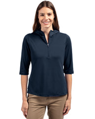 Swift Ship Layering 3-Day Swift Ship: Cutter & Buck - Women's Virtue Eco Pique Half Zip Hoodie