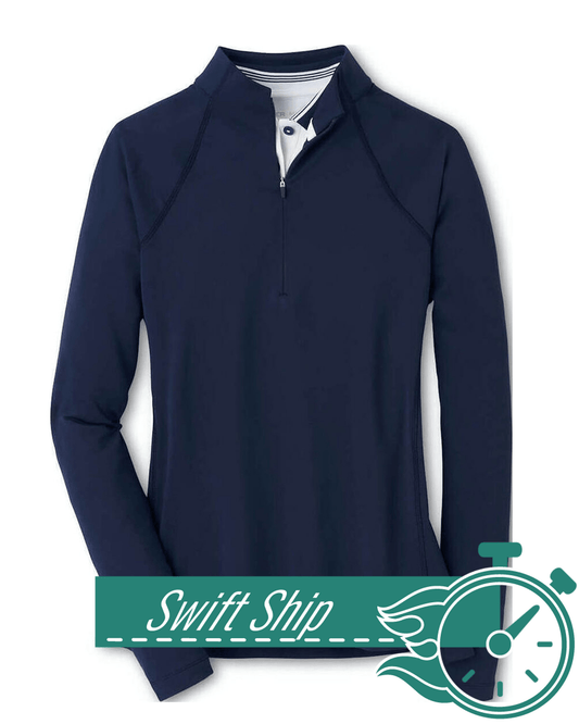 Swift Ship Layering 3-Day Swift Ship: Peter Millar - Women's Raglan Sleeve Perth Layer Quarter-Zip