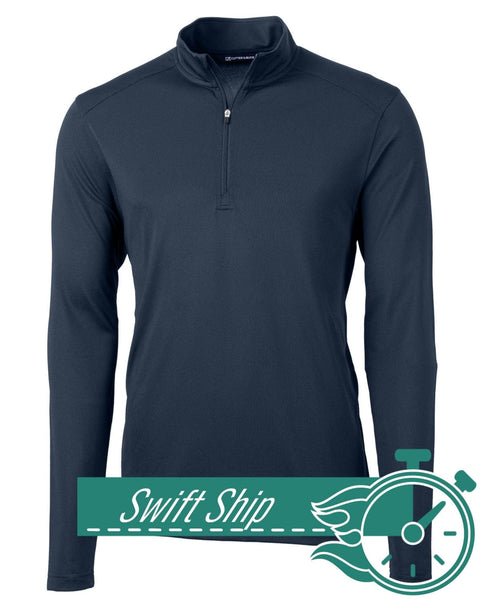 Swift Ship Layering S / Navy Blue 3-Day Swift Ship: Cutter & Buck - Men's Virtue Eco Pique Recycled Quarter Zip