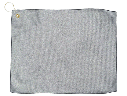 Threadfellows Accessories 15" x 18" / Grey/Black Microfiber Waffle Small Golf Towel  - 16" x 26"