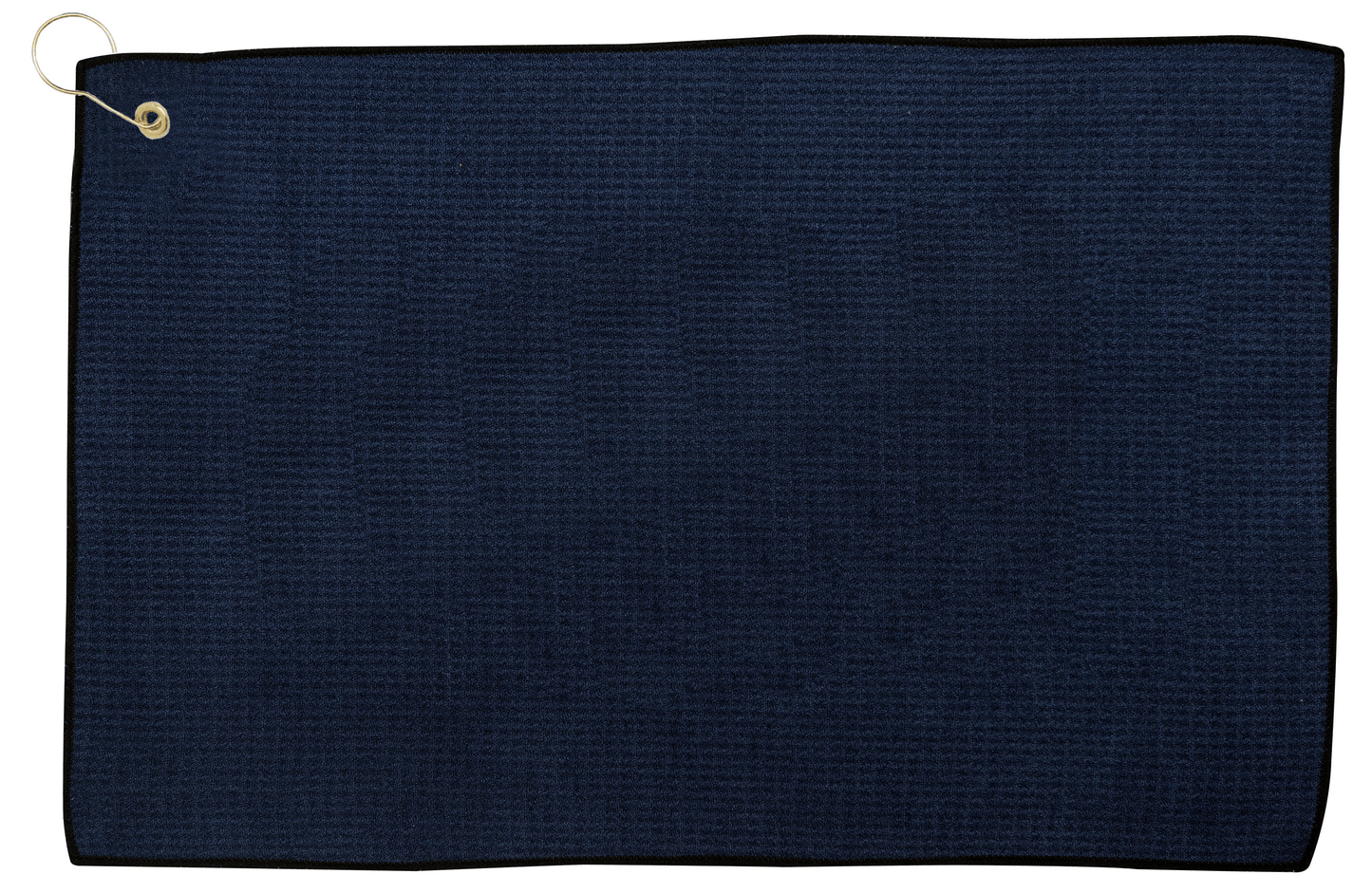 Threadfellows Accessories 16" x 26" / Navy/Black Microfiber Waffle Golf Towel w/ Tri-Fold Grommet - 16" x 26"