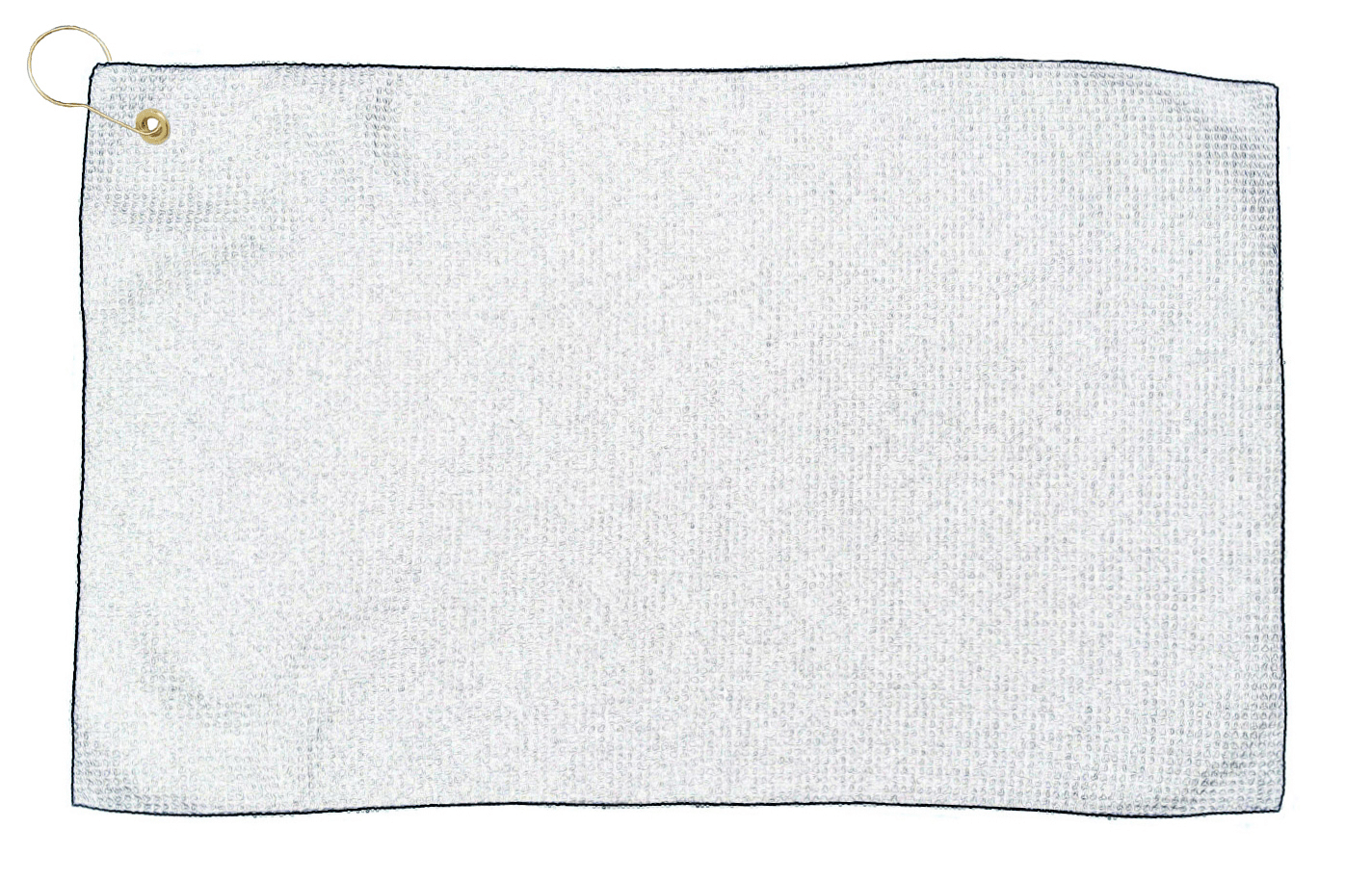 Threadfellows Accessories 16" x 26" / White/Black Microfiber Waffle Golf Towel w/ Tri-Fold Grommet - 16" x 26"