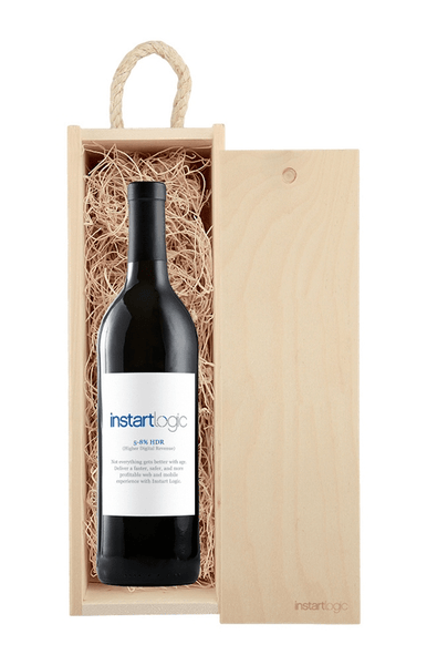 Threadfellows Accessories Cabernet / 750ml Wine Full Color Labeled w/ Rustic Laser Engraved Wood Box
