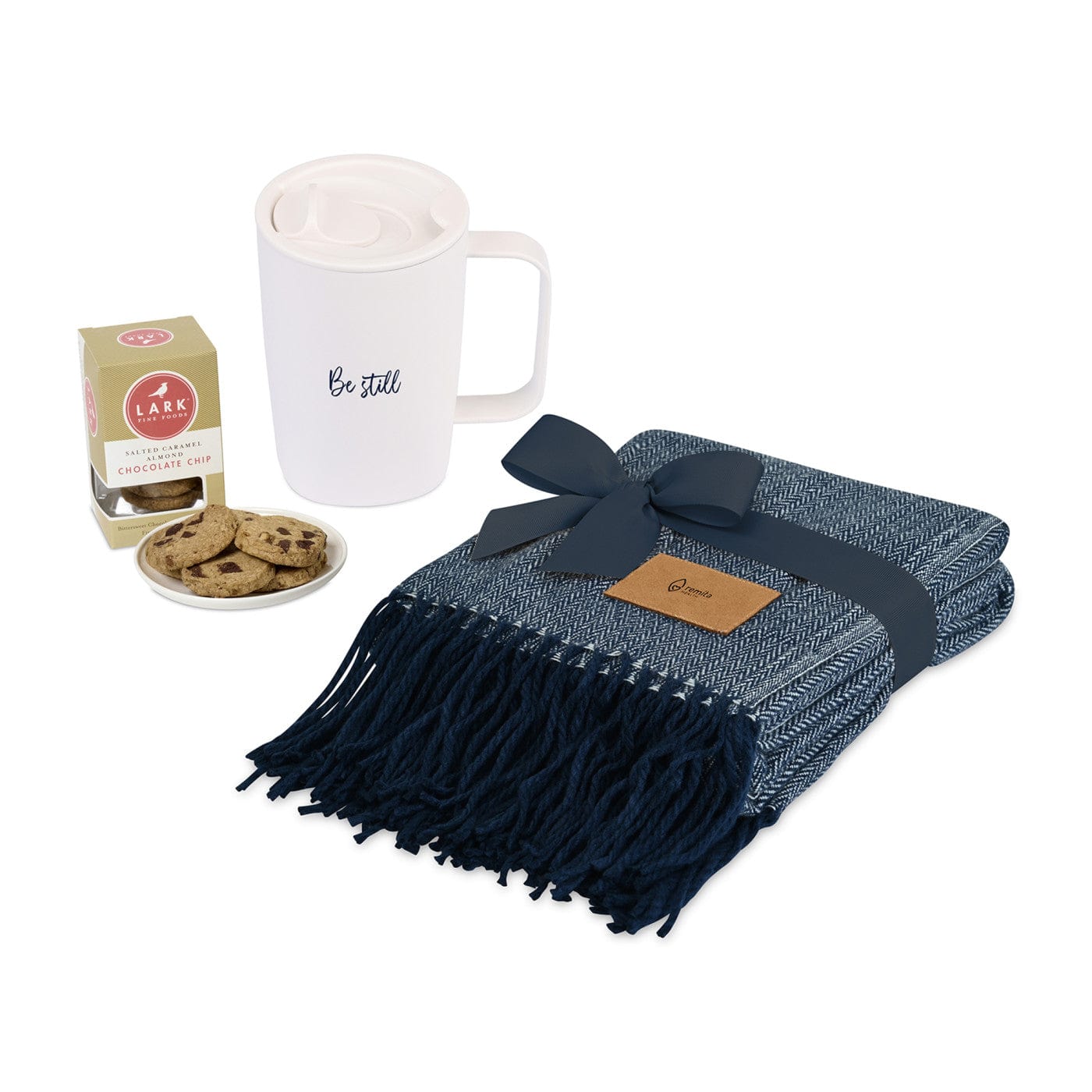 Threadfellows Accessories One Size / Marshmallow All Wrapped Up Gift Set - Navy Blue
