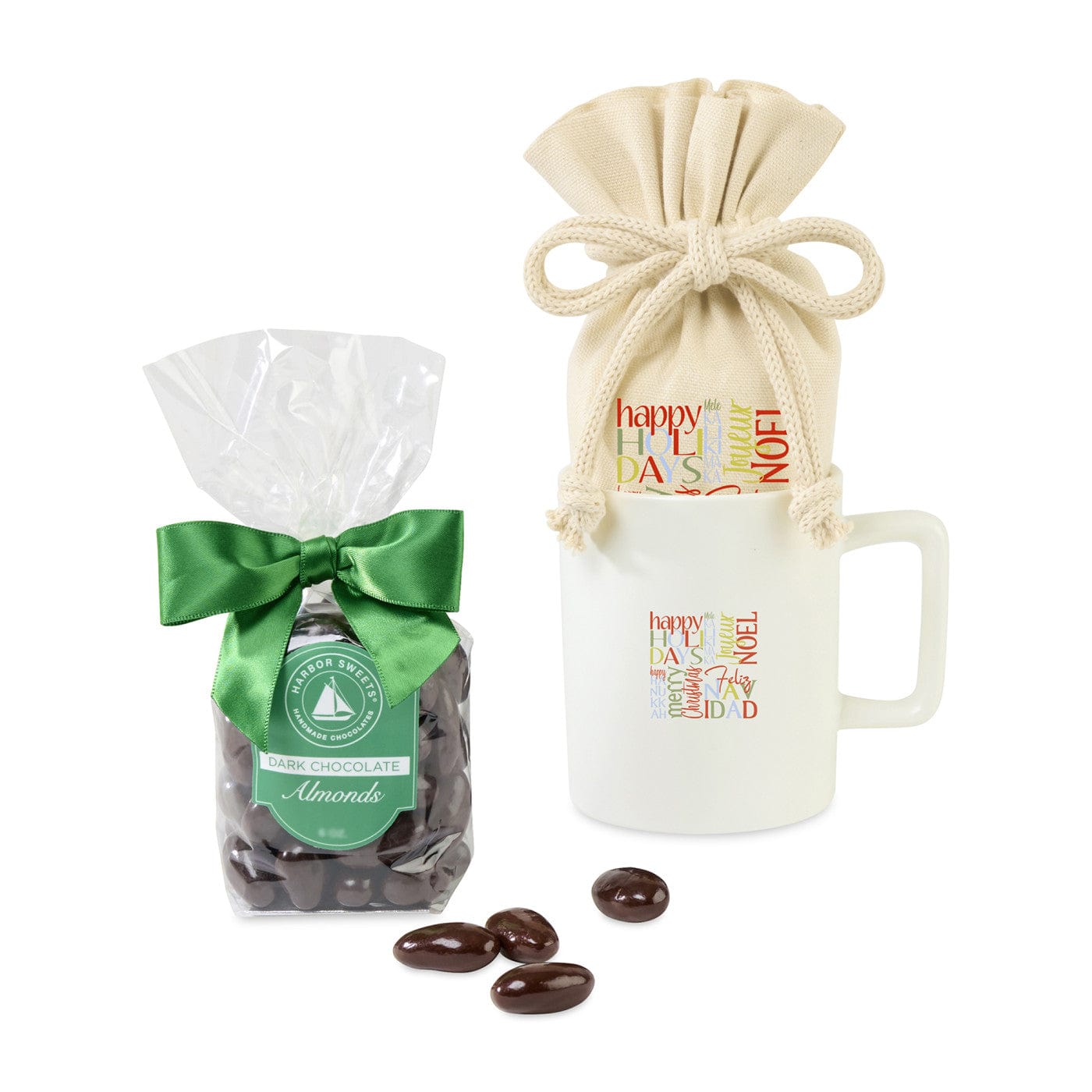 Threadfellows Accessories One Size / Matte White Harbor Sweets Chocolate Covered Almonds Mug Stuffer