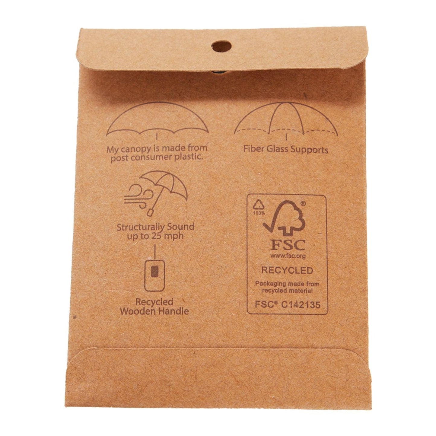 Threadfellows Accessories Recycled Auto Open Umbrella 46"