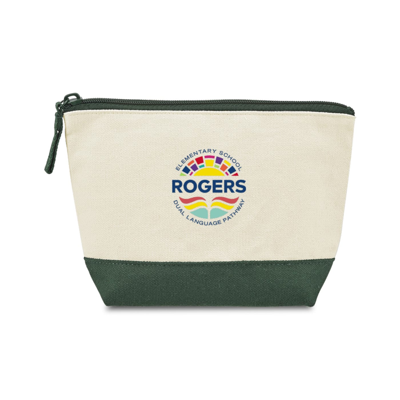 Threadfellows Bags One Size / Green Canvas Zippered Pouch