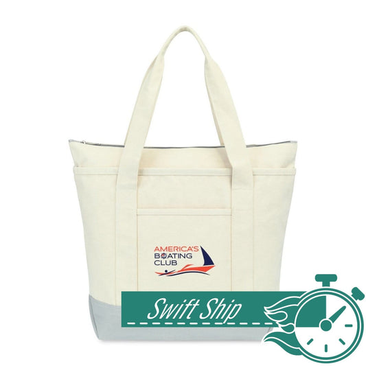 Threadfellows Bags One Size / Grey 3-Day Swift Ship: Newport Cotton Zippered Tote