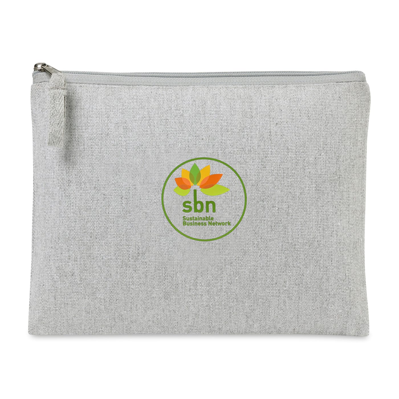 Threadfellows Bags One Size / Light Grey Recycled Cotton Zippered Pouch