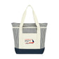 Threadfellows Bags One Size / Navy/Natural Stripe Newport Cotton Zippered Tote