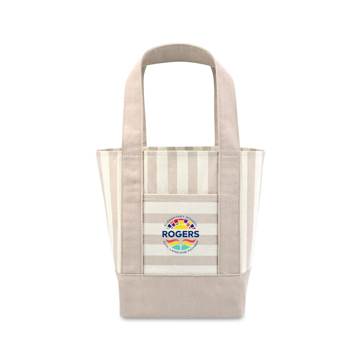 Threadfellows Bags One Size / Tan Stripe Mini Canvas Tote