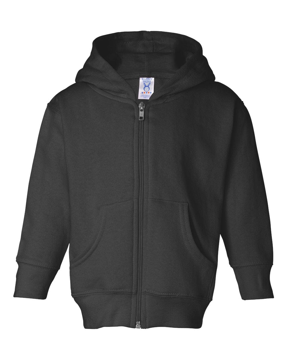 Threadfellows Children 2T / Black Rabbit Skins - Toddler Full-Zip Fleece Hoodie