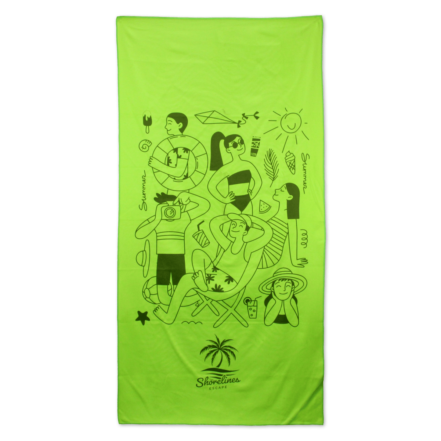 Threadfellows Curated Collection Accessories 35" x 60" / Lime Green Microsuede Beach Towel - 35" x 60"