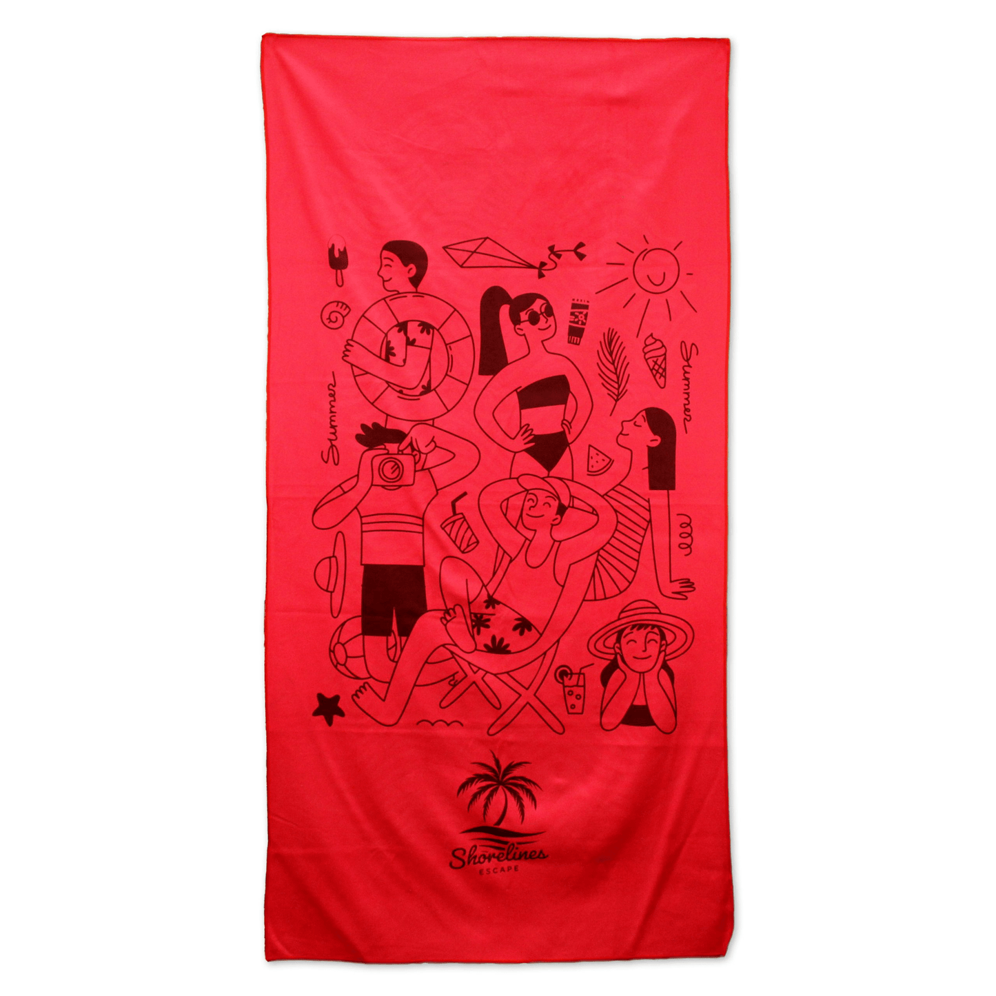 Threadfellows Curated Collection Accessories 35" x 60" / Red Microsuede Beach Towel - 35" x 60"