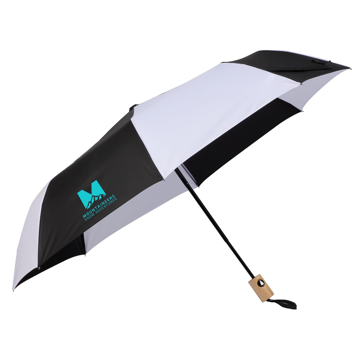 Threadfellows Curated Collection Accessories 42" / Black/White Recycled Folding Auto Open Umbrella 42"