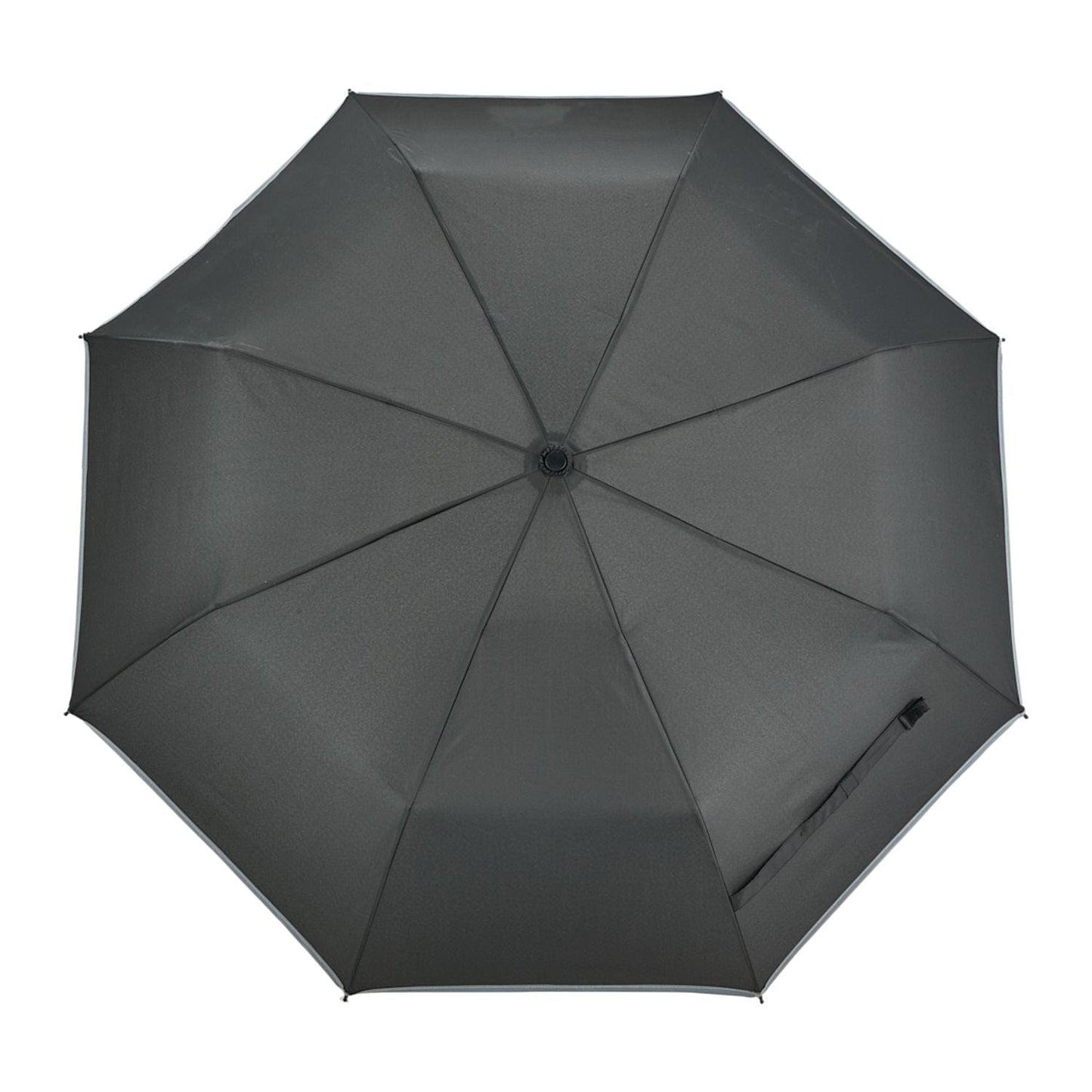 Threadfellows Curated Collection Accessories 62" / Black RPET Umbrella w/ Reflective Trim 48"
