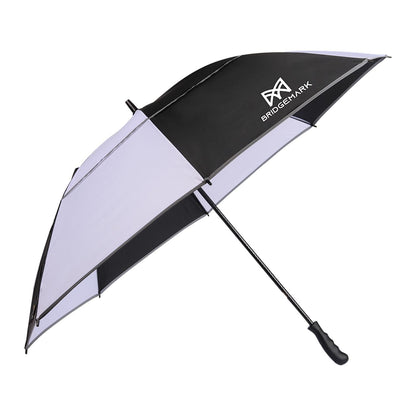 Threadfellows Curated Collection Accessories 62" / Black/White RPET Golf Umbrella w/ Reflective Trim 62"