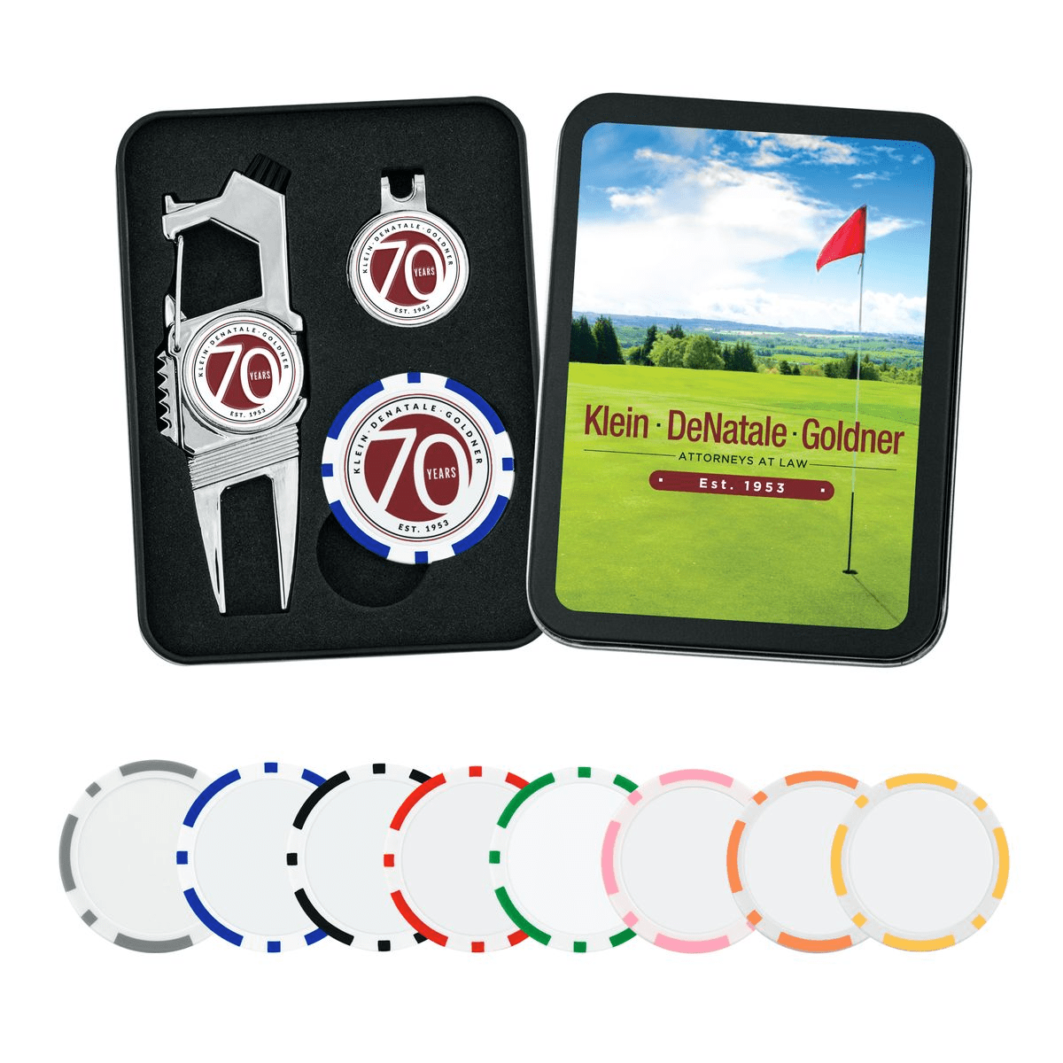 Threadfellows Curated Collection Accessories Golf-N-Brew Divot Tool Set w/Poker Chip
