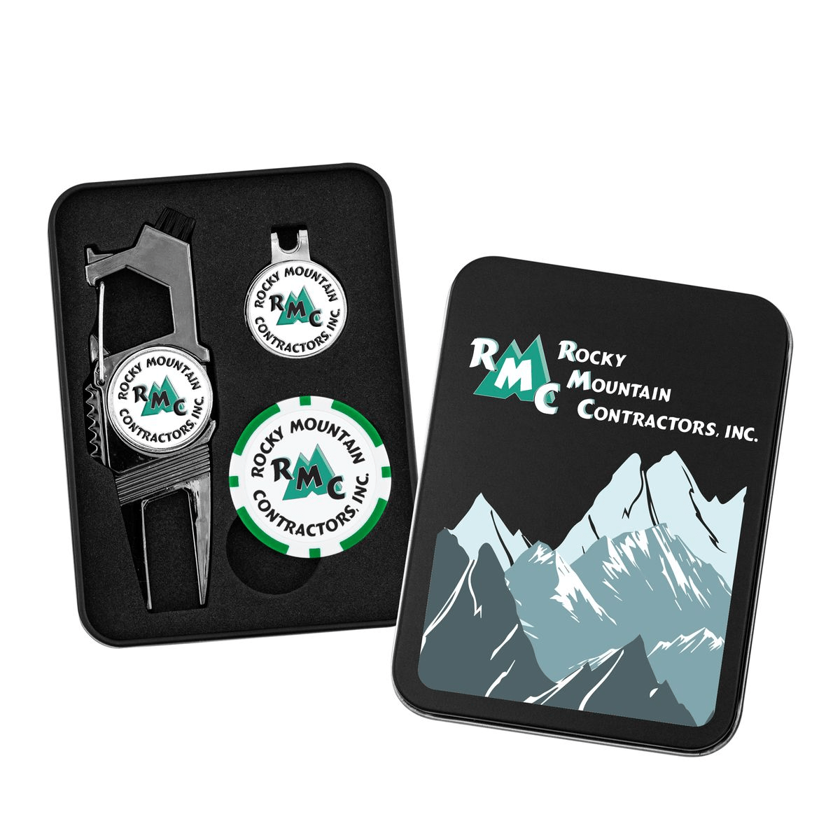 Threadfellows Curated Collection Accessories One Size / Black Nickel Golf-N-Brew Divot Tool Set w/Poker Chip