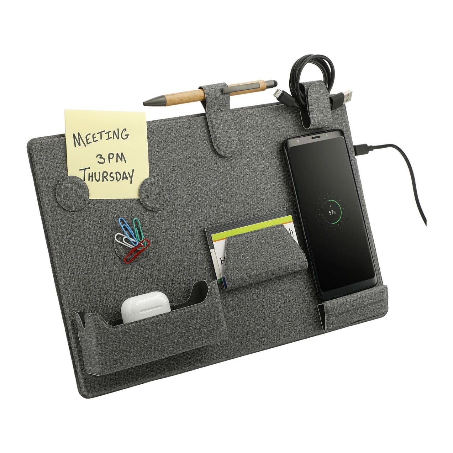 Threadfellows Curated Collection Accessories One Size / Grey MagClick™ Fast Wireless Charging Desk Organizer