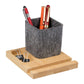 Threadfellows Curated Collection Accessories One Size / Natural/Grey Recycled Felt & Bamboo Pen Holder