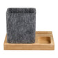 Threadfellows Curated Collection Accessories One Size / Natural/Grey Recycled Felt & Bamboo Pen Holder