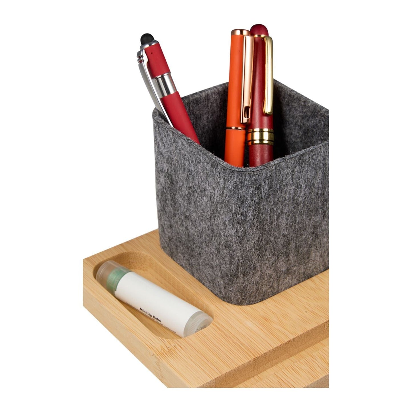 Threadfellows Curated Collection Accessories One Size / Natural/Grey Recycled Felt & Bamboo Pen Holder