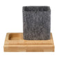 Threadfellows Curated Collection Accessories One Size / Natural/Grey Recycled Felt & Bamboo Pen Holder