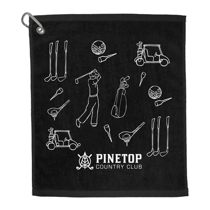 Threadfellows Curated Collection Blankets & Towels One Size / Black Terry Golf Towel 15" x 18"