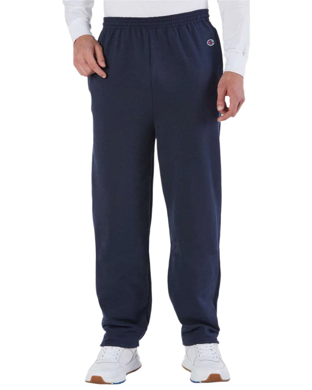 Threadfellows Curated Collection Bottoms S / Navy Champion - Powerblend® Open-Bottom Sweatpants w/ Pockets
