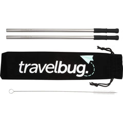 Threadfellows Curated Collection Drinkware One Size / Silver Reusable Stainless Steel Straw Set w/ Brush
