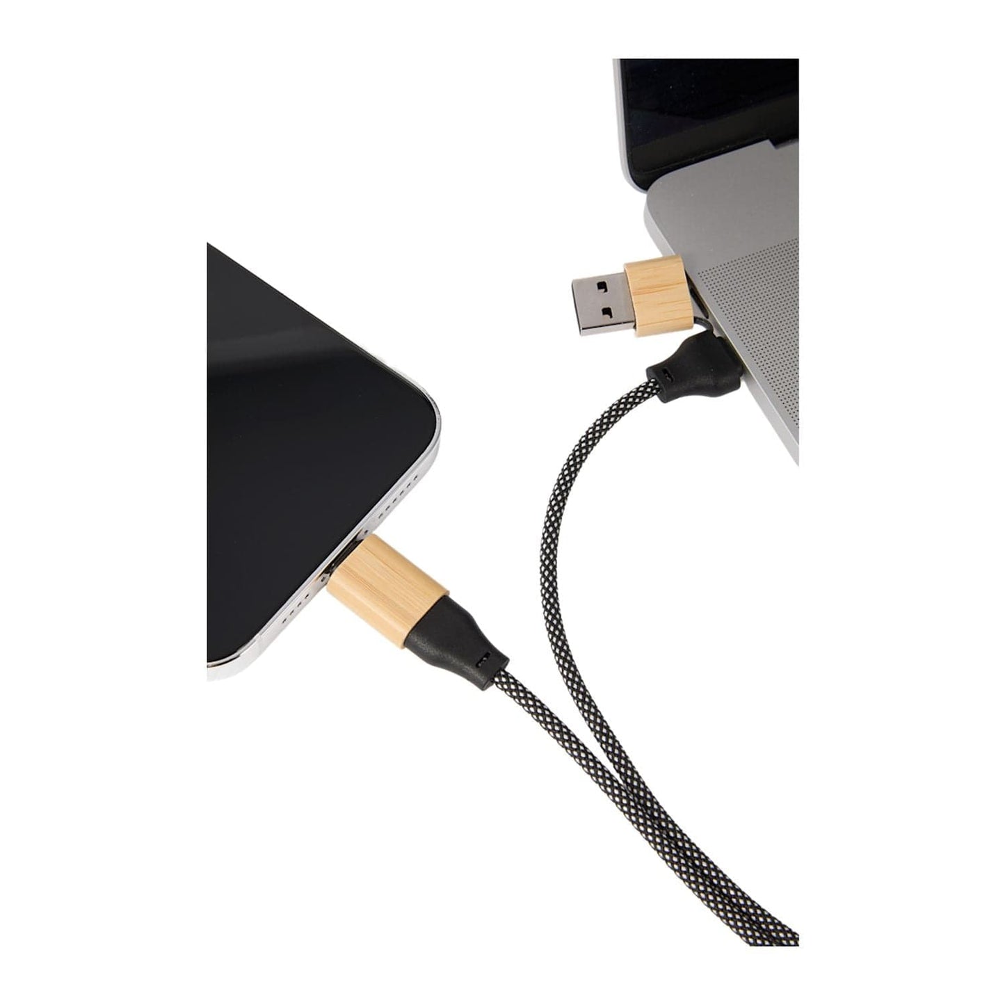 Threadfellows Curated Collection Electronics One Size / Natural FSC® 100% Bamboo 5-in-1 100W Laptop Charging Cable