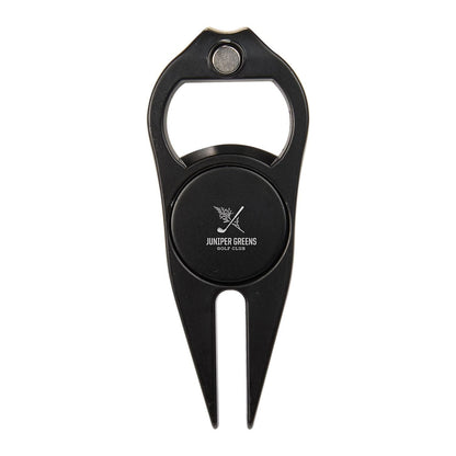Threadfellows Curated Collection Golf Accessories One Size / Black Bottle Opener Divot Tool with Ball Marker