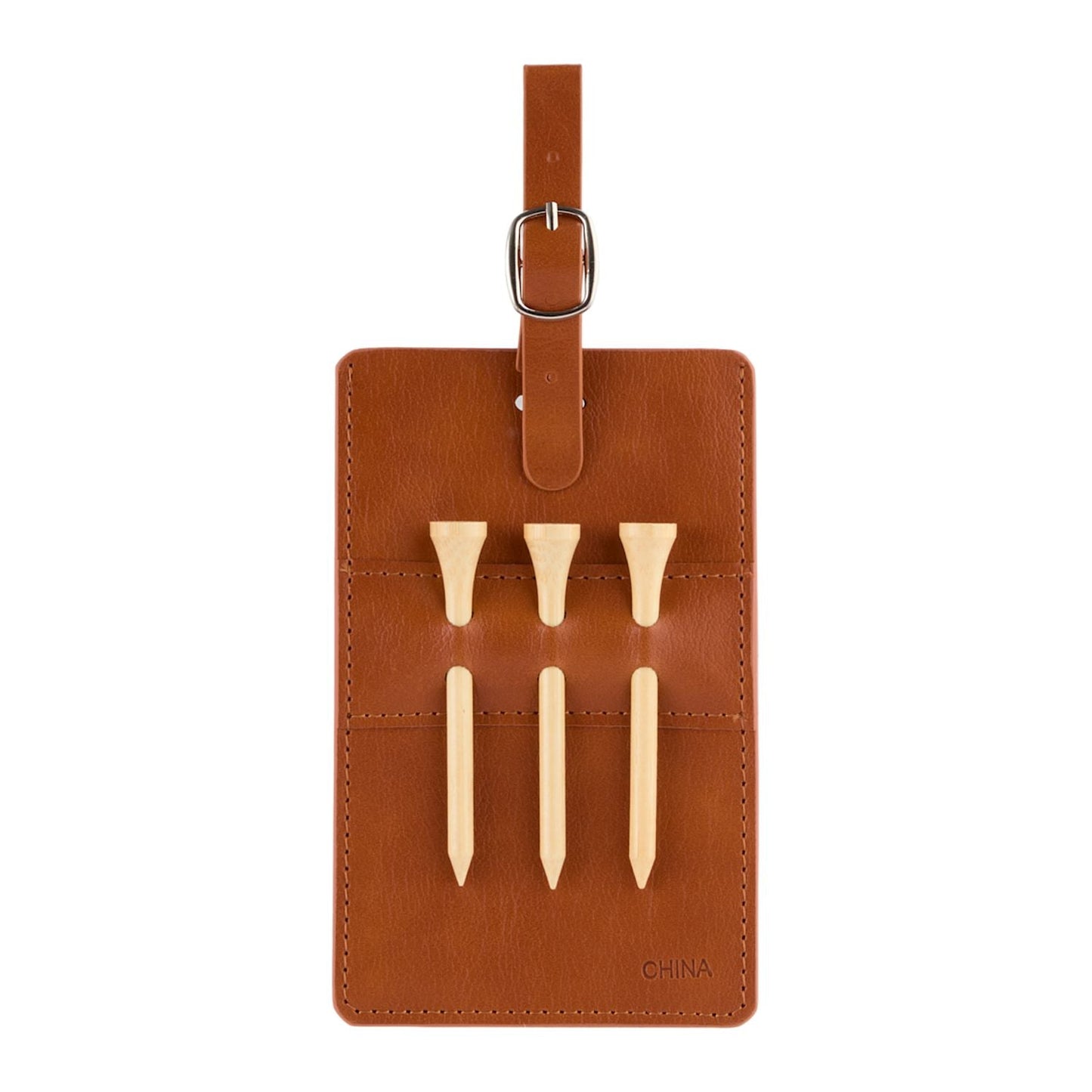 Threadfellows Curated Collection Golf Accessories One Size / Brown Golf Bag Tag and Tee Set