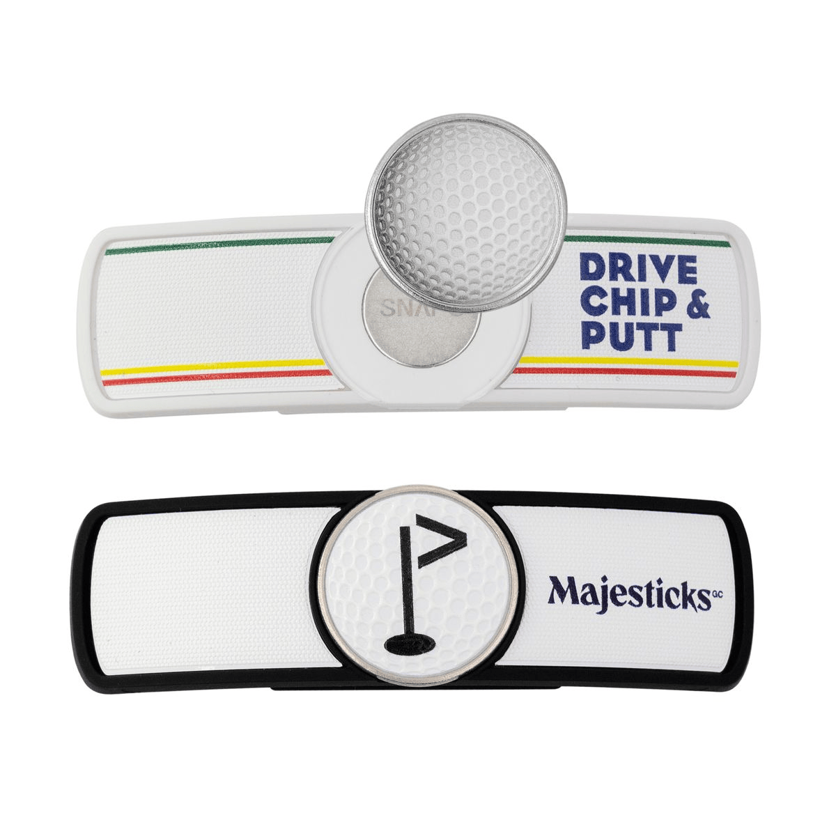 Threadfellows Curated Collection Golf Accessories Snaps - Imprinted Golf Hat Strap Clip w/ Ball Marker