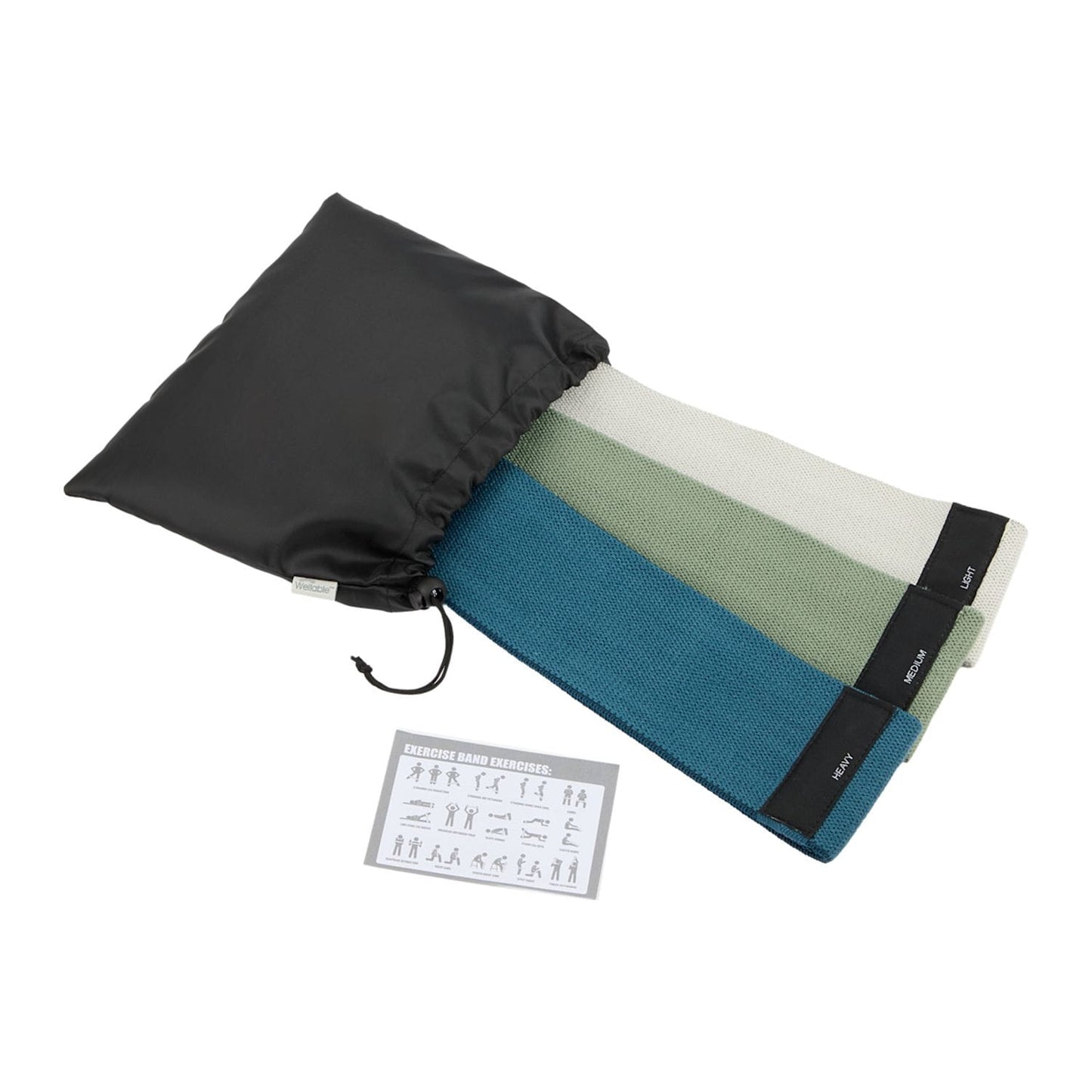 Threadfellows Curated Collection Health & Wellness One Size / Black Wellable - Resistance Band 3-Piece Set