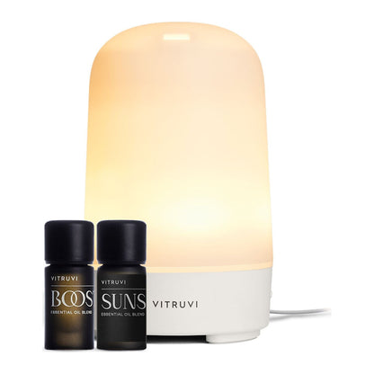 Threadfellows Curated Collection Health & Wellness One Size / White Vitruvi Glow Diffuser and Essential Oils Bundle Set