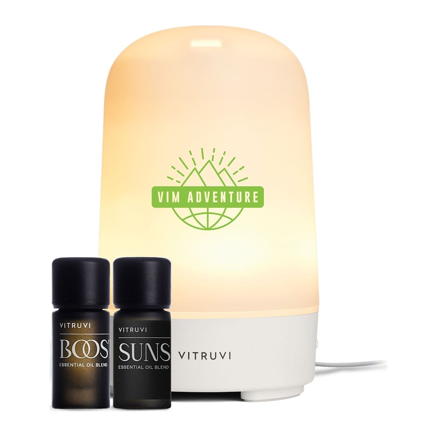 Threadfellows Curated Collection Health & Wellness One Size / White Vitruvi Glow Diffuser and Essential Oils Bundle Set