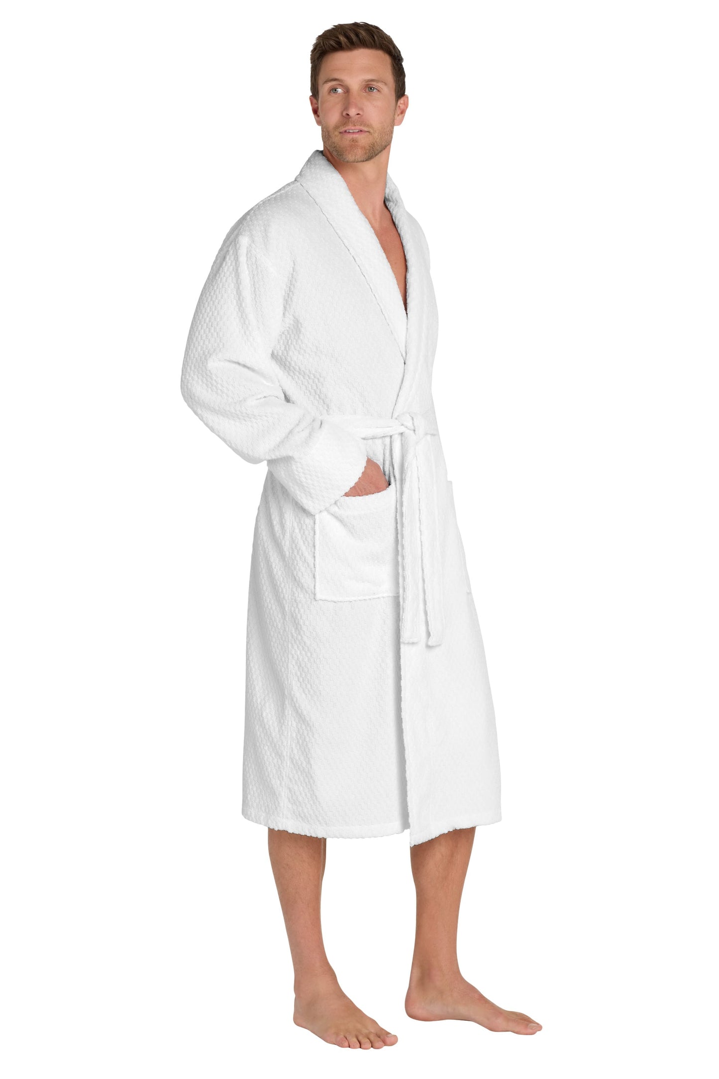 Threadfellows Curated Collection Health & Wellness Port Authority - Checkered Terry Shawl Collar Robe