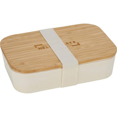 Threadfellows Curated Collection Home & Office One Size / Beige Bamboo Fiber Lunch Box with Cutting Board Lid