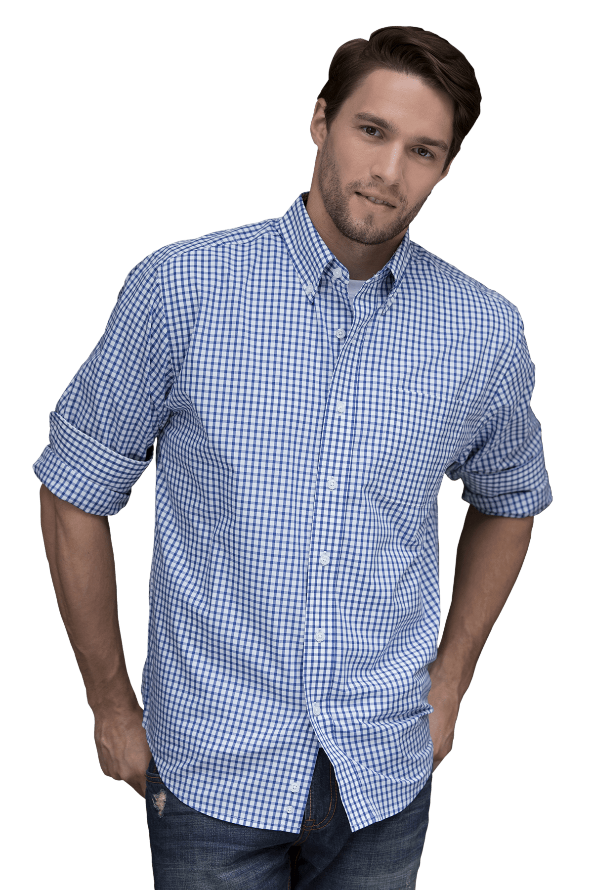 Threadfellows Curated Collection Woven Shirts Men's Easy Care Gingham Check Shirt