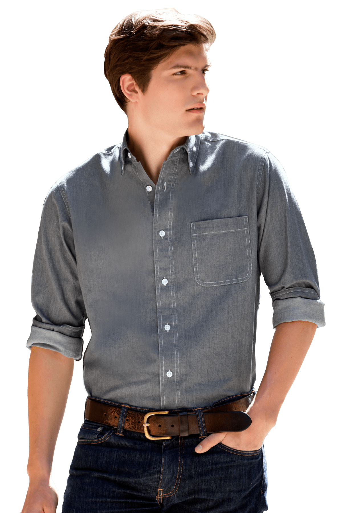 Threadfellows Curated Collection Woven Shirts Men's Hudson Denim Shirt