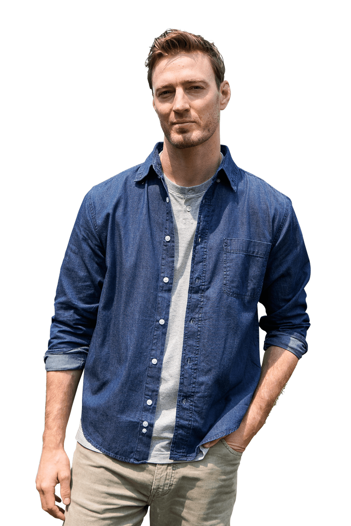 Threadfellows Curated Collection Woven Shirts Men's Hudson Denim Shirt